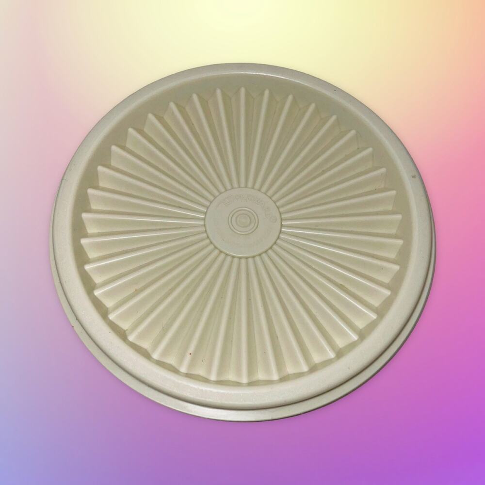 Tupperware Replacement Lid Cream Tan Servalier Starburst 5" Canister Seal VTG